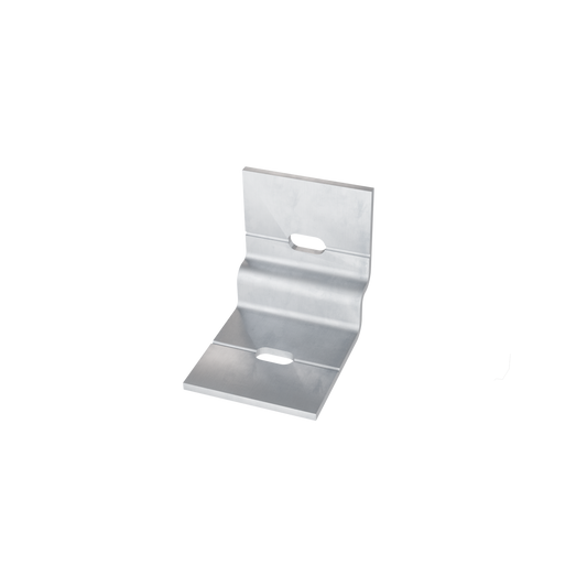 Equerre de fixation A STRUCTURAL, lot de 10, métal, deux trous ovales visibles, posée sur fond blanc.